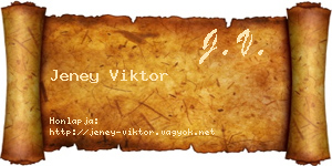 Jeney Viktor névjegykártya